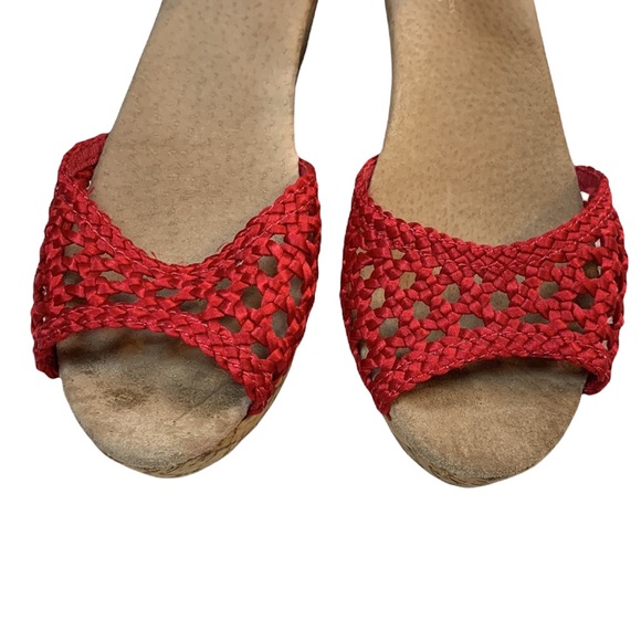 Toms Woven Platform Wedge Size 9 - Red - Picture 3 of 7